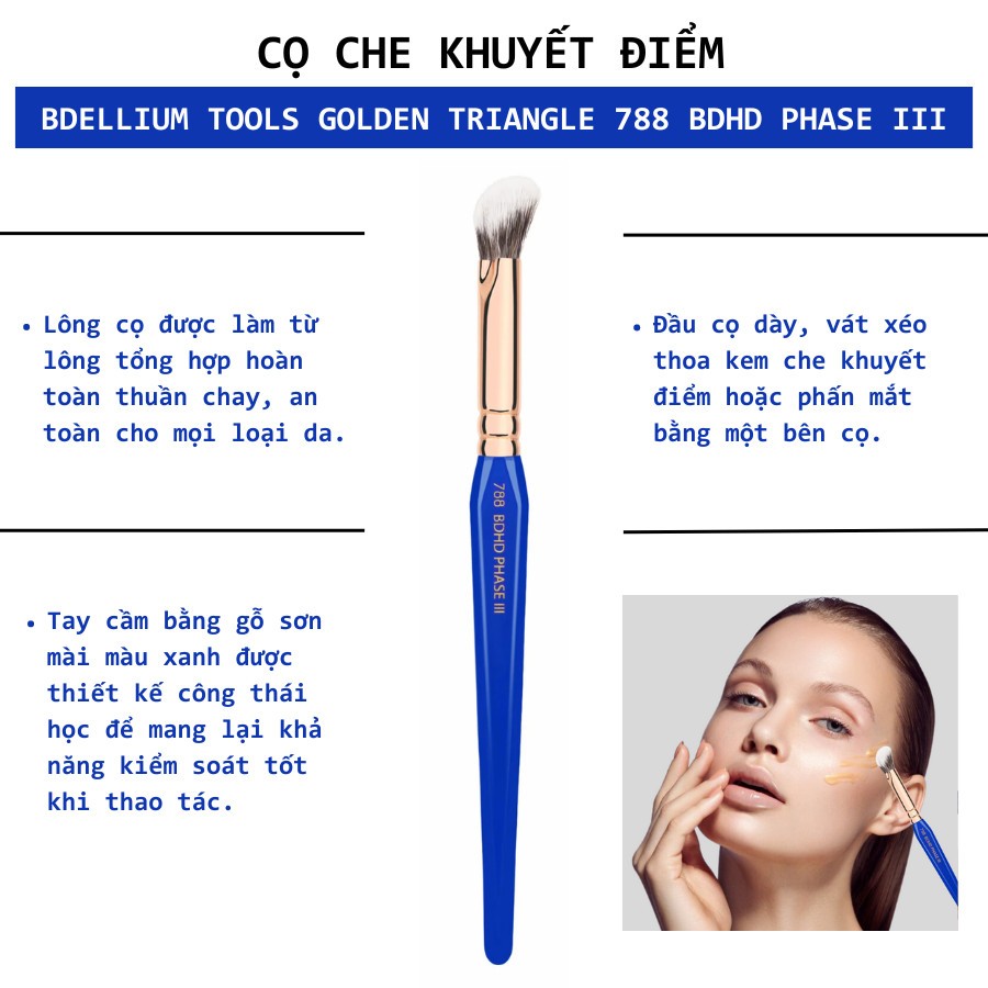 Cọ Che Khuyết Điểm Chuyên Nghiệp Bdellium Tools Golden Triangle B788 Blending and Concealing